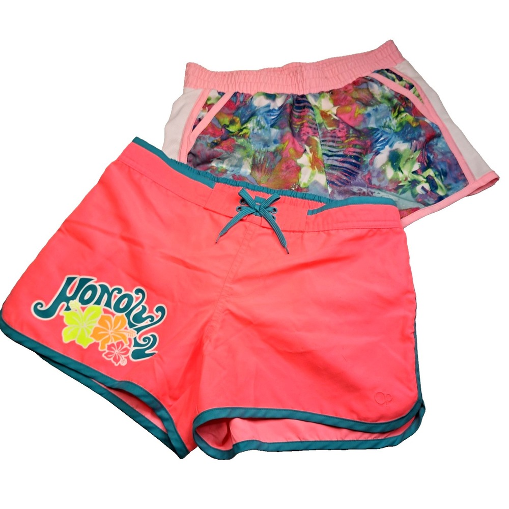 OP / Skechers Girls Athletic Shorts Size 14-16 Athletic Running Lined Summer - Picture 1 of 14
